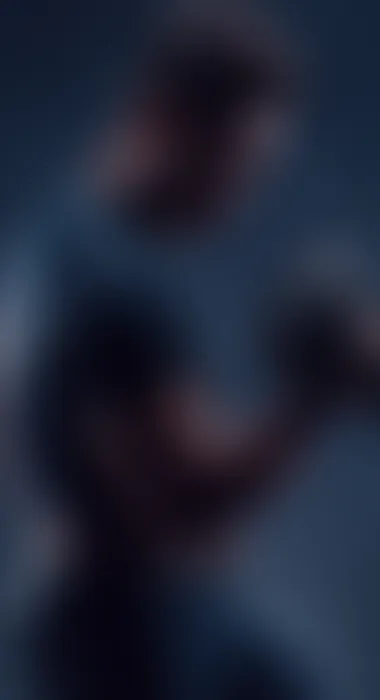 Blurred blue silhouette of an athlete mid-lift